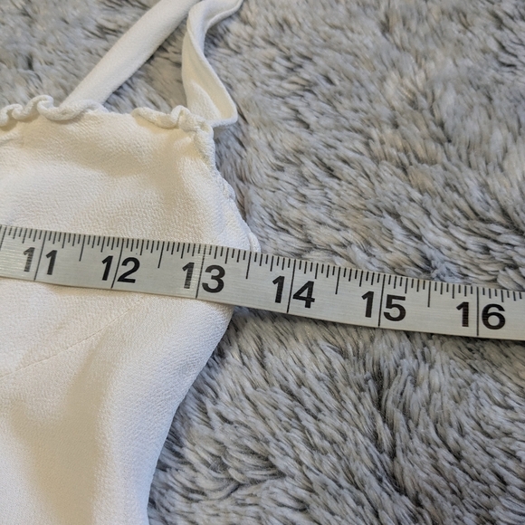 Reformation Christine Mini Dress White Ruffles Size 4 4P Sweetheart - Picture 12 of 12